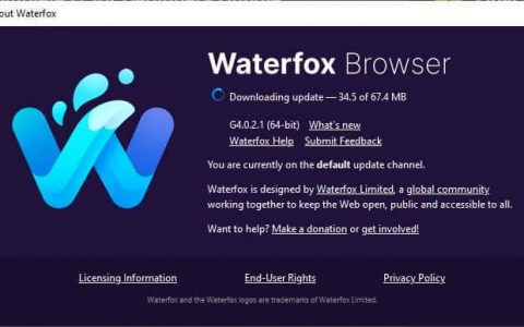 Waterfox G4 浏览器更新：修复多处问题