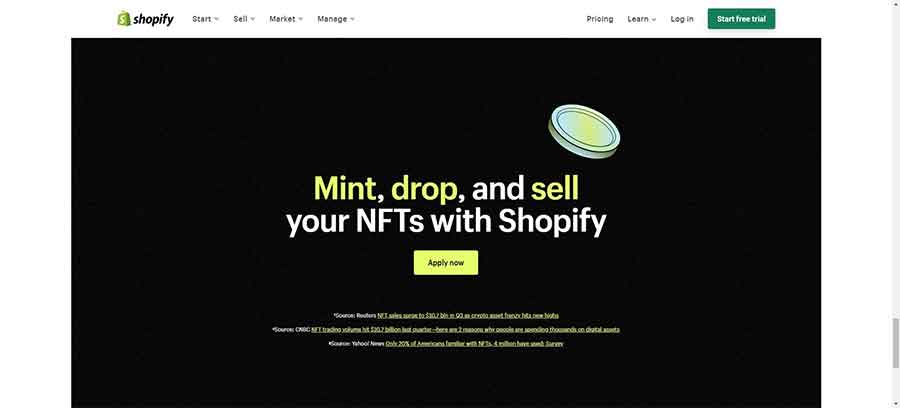 Shopify推出销售NFT商品服务！插图